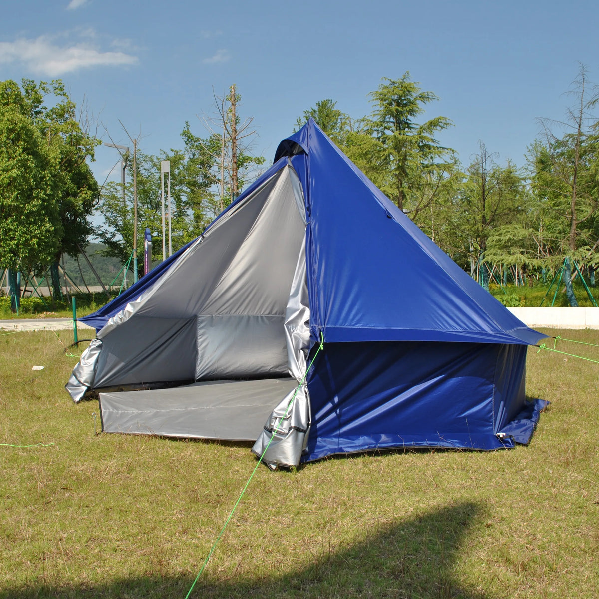 Person Large Pyramid Tent Four Seasons Camping Chimney