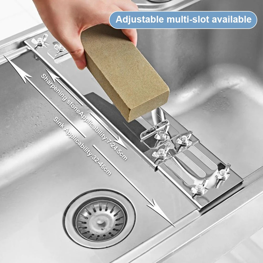 Stainless Steel Anti-Slip Sharpener Retractable Sharpening Stone