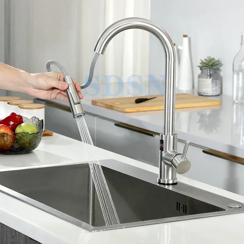 Digital Touch On Faucet 304 Stainless Steel Cold