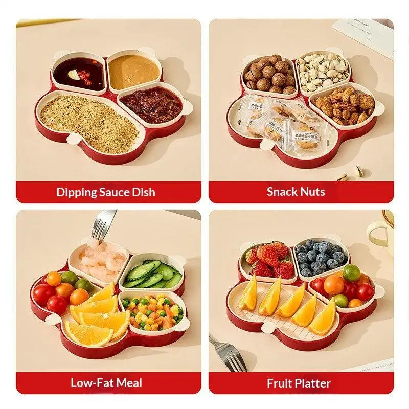 Multi Compartment Food Prep Tray Detachable Dividers Utensil