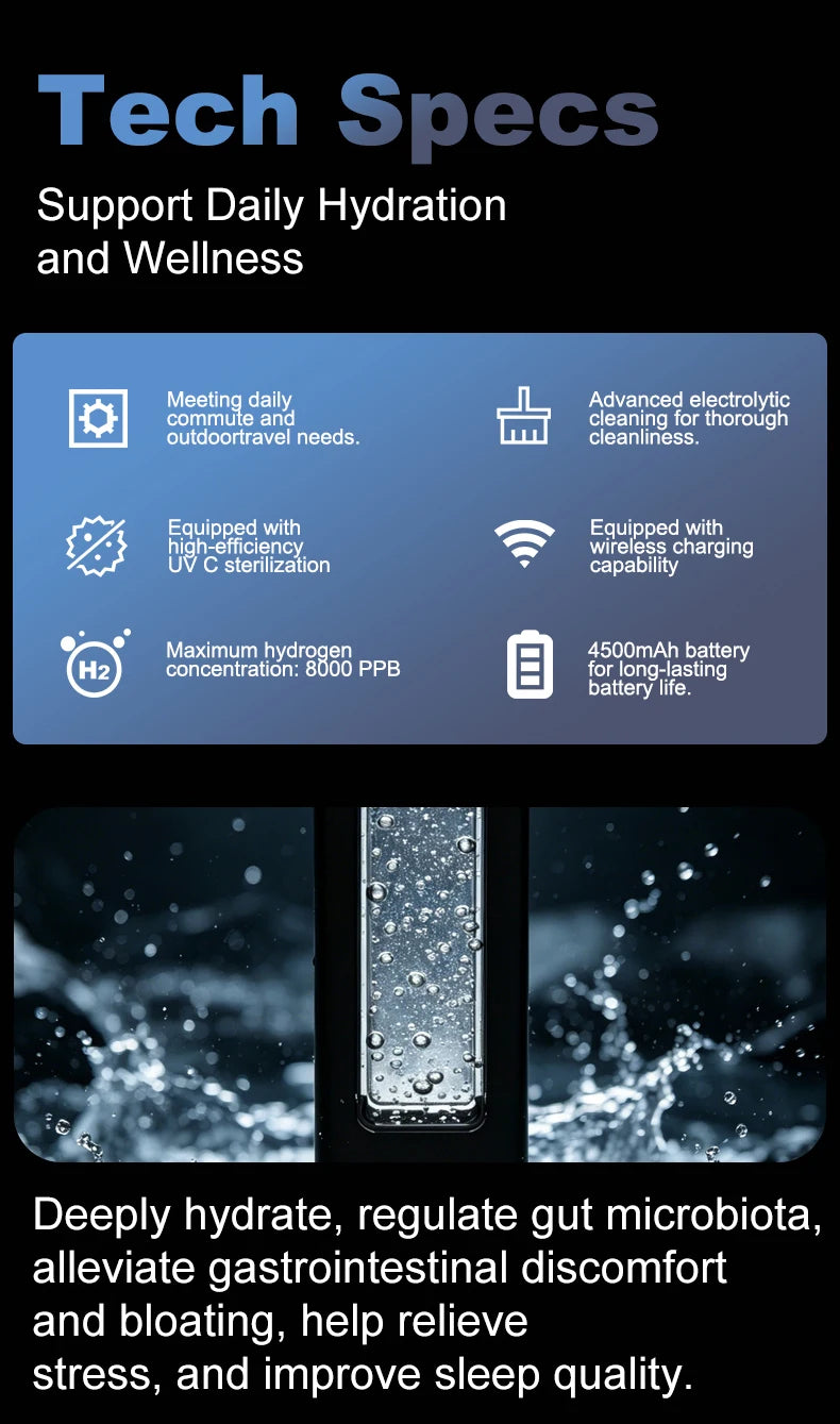 Bestselling 8000ppb Intelligent Hydrogen Water Bottle Spe/Pem