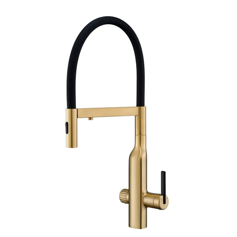 Shiny Rose Gold Brass Pull-Out Cold Water Hole
