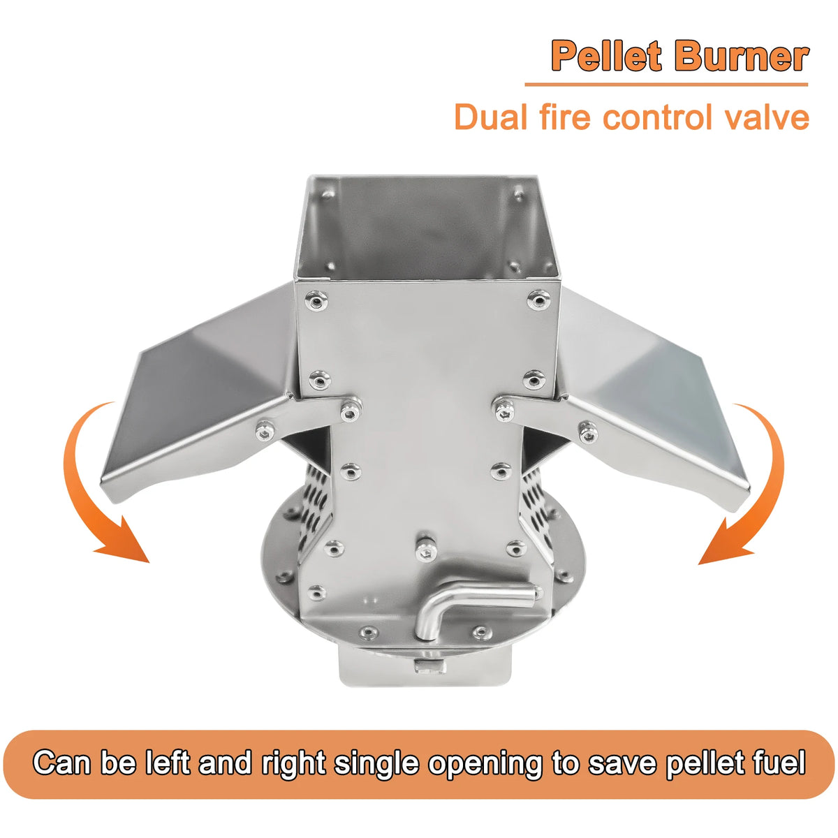 Pellet Burner 16l Storage Capacity Stainless Steel Firewood