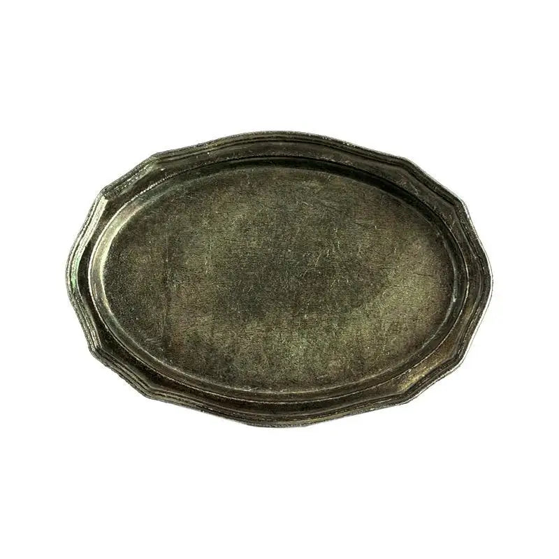 12 Dollhouse Mini Retro Oval Metal Dish Detailing