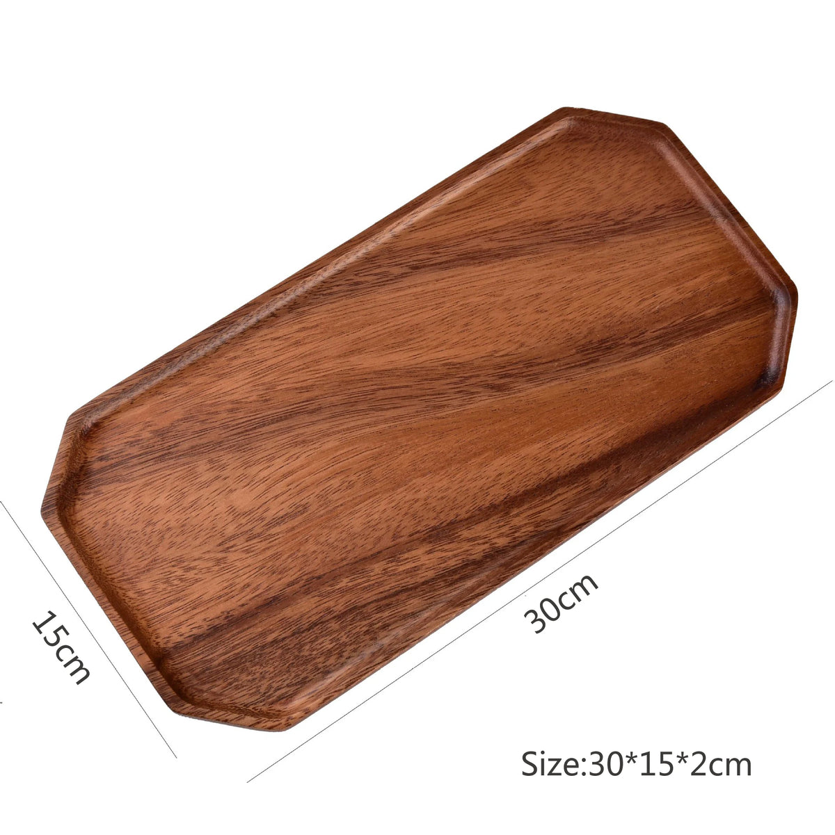 Natural Acacia Wood Serving Trays Octagonal & Rectangular