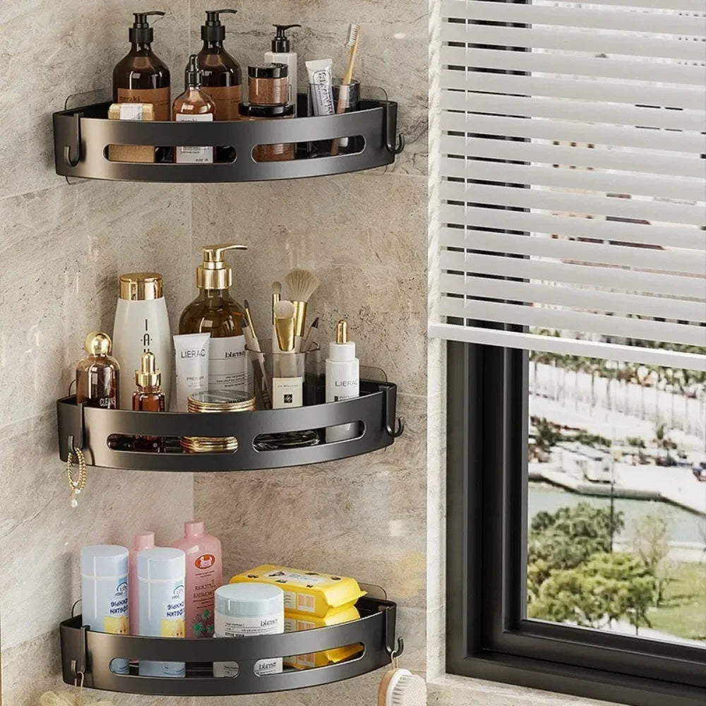 Bathroom Shelves Organizer No Punching Required Corner Shelf