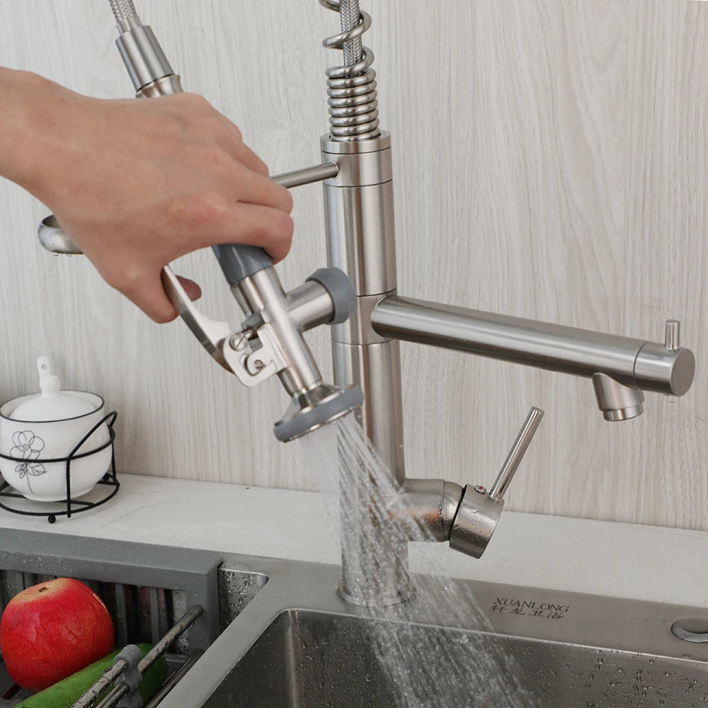 Kemaidi Brass Sink Faucet Spring Pull Down Faucets