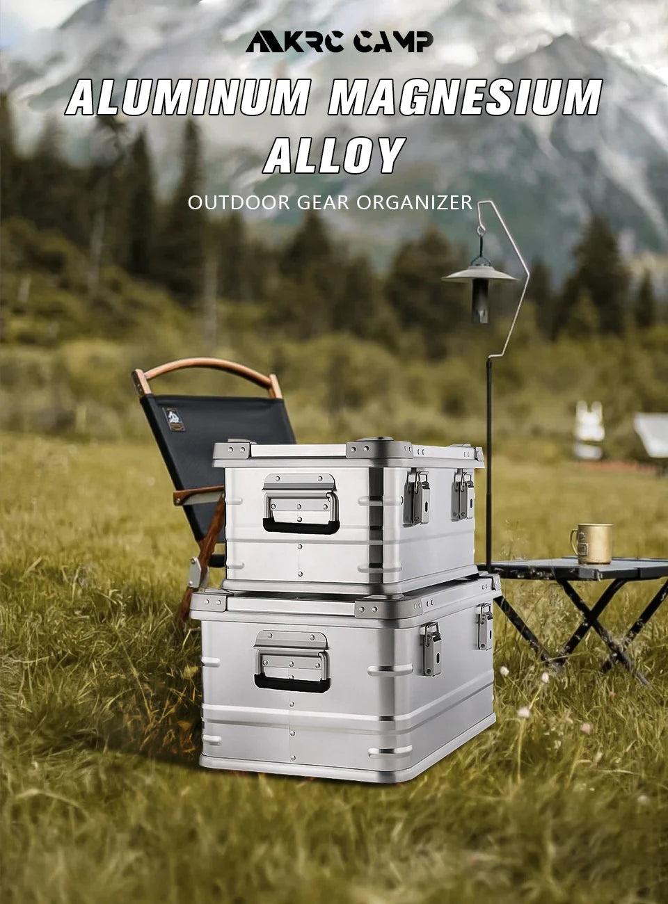 60-80l Outdoor Storage Box Camping Picnic Travel Aluminum