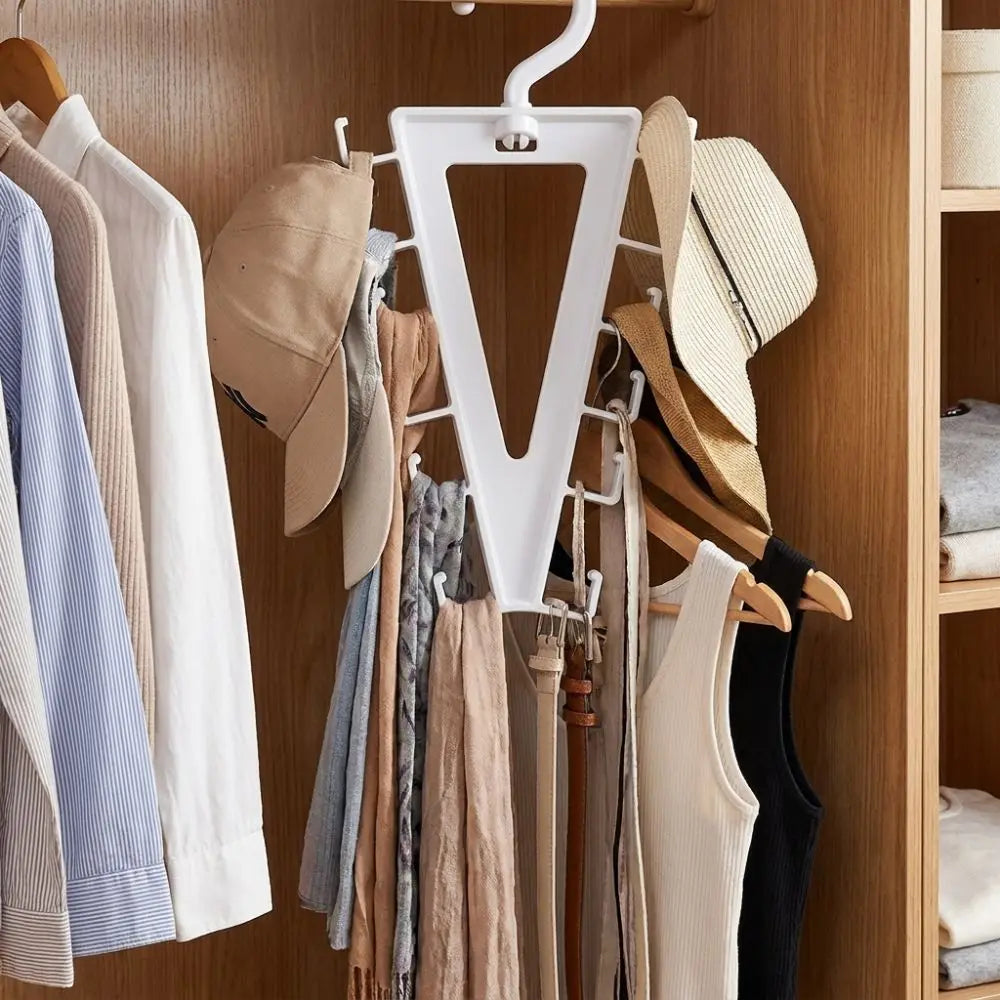2pcs 12 Hooks V-Shape Hanger Rotatable Space Saving