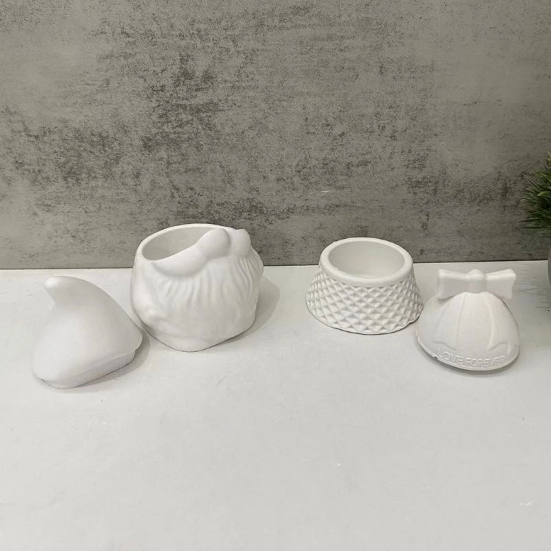 Santa Storage Jar Mould Jewelry Silicone Mold Gypsum