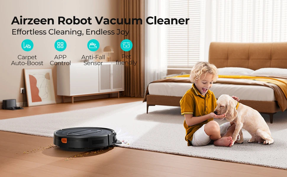 Airzeen R7 Robot Vacuum Mop 3-In-1 Cleaning 4000pa