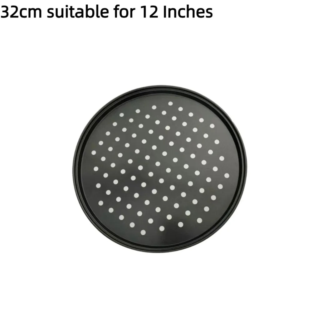 Carbon Steel Perforated Pizza Pan 9/10/11/12/14 Inch Mupti