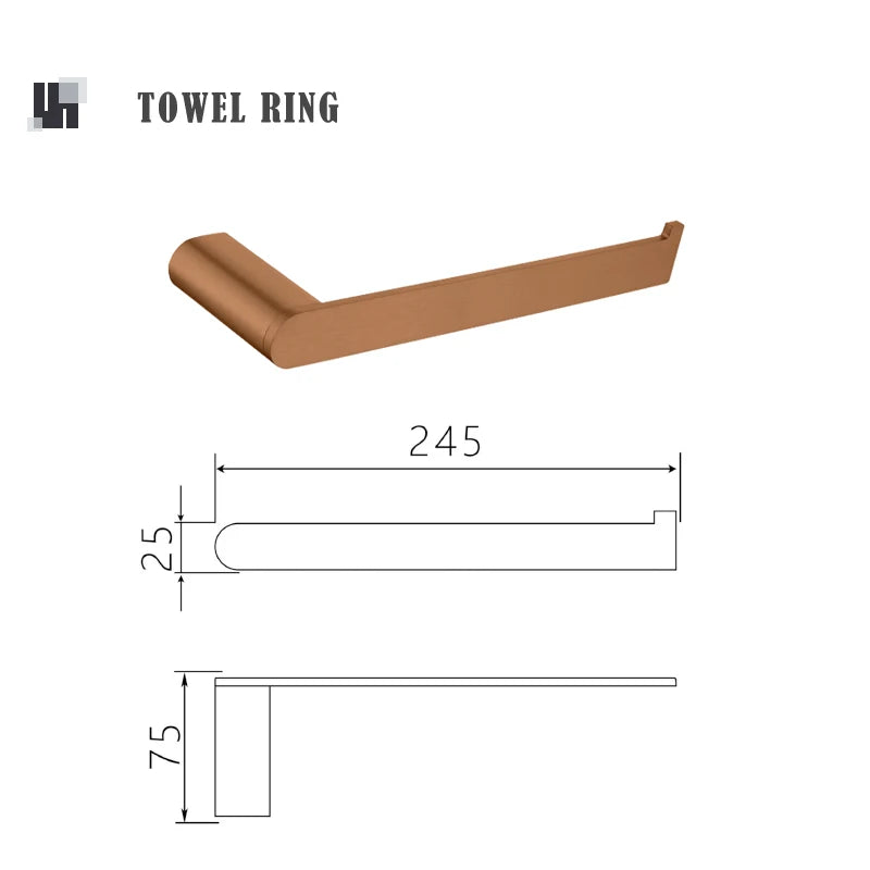 Brushed Rose Gold Storage Rack Towel Bar Tissue