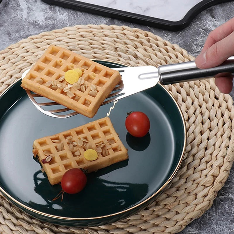 1pc Stainless Steel Slotted Fish Turner Spatula Flexible