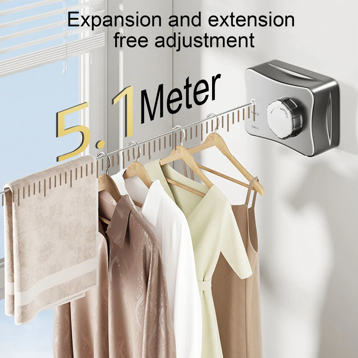 1m/4 2m Retractable Clothesline Stainless Seel Clothes-Drying
