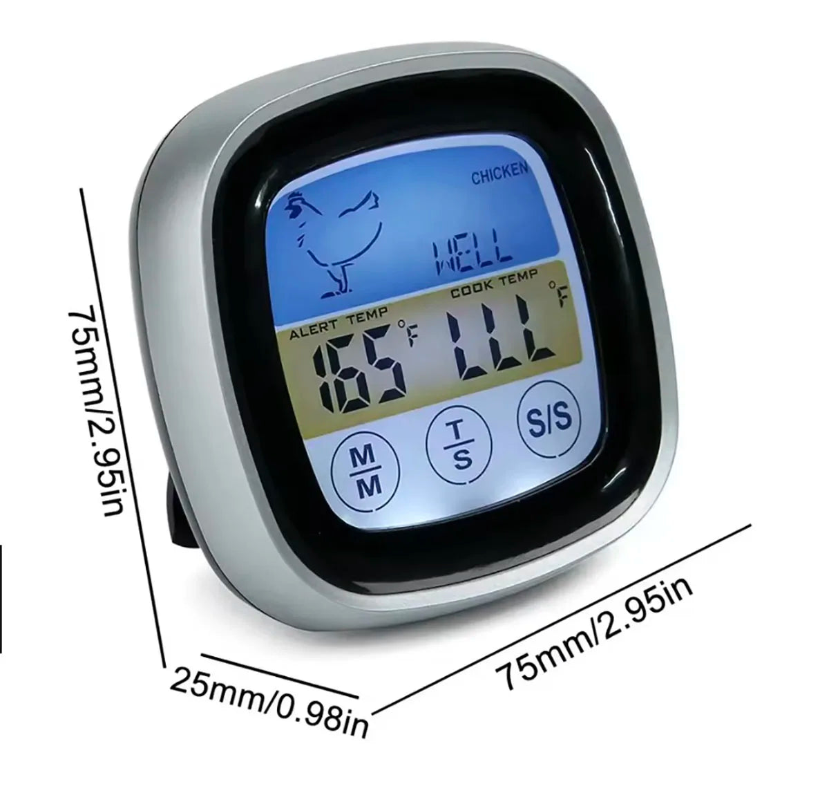 Digital Thermometer Probe Touch Screen Meat Barbecue Food