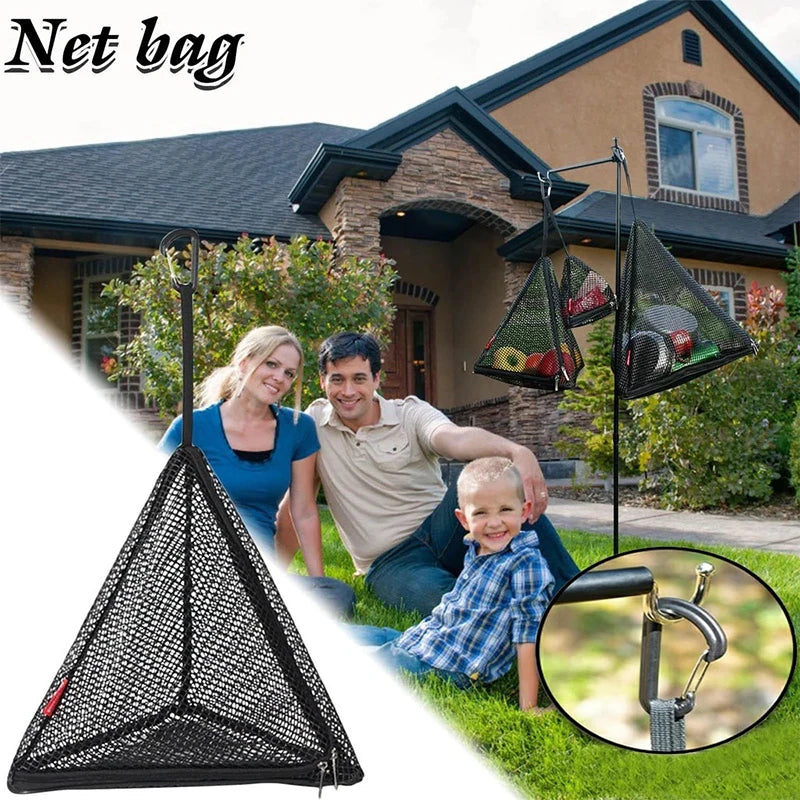 Outdoor Camping Hanging Net Foldable Storage Bag Cookware