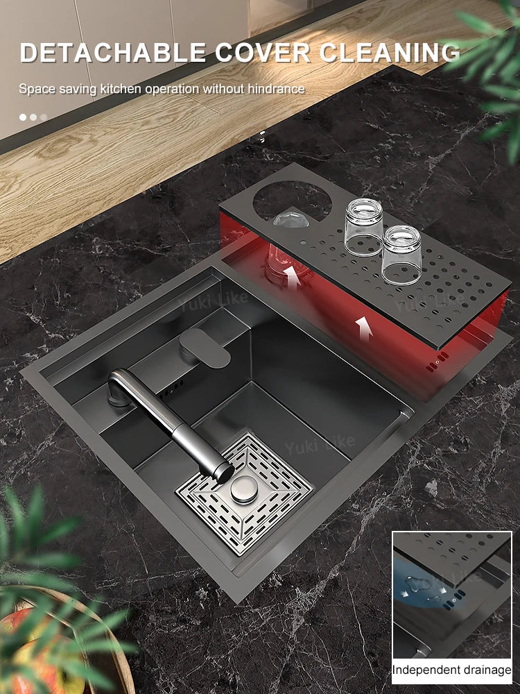 Mini Hidden Sink Balcony Bar Apartment Save Space