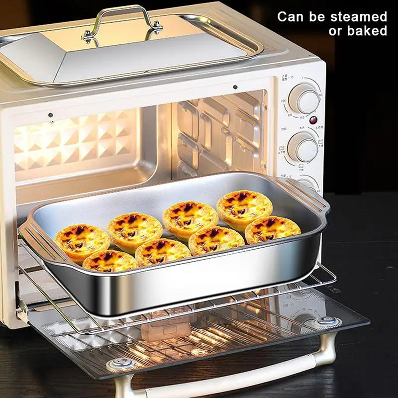 Stainless Steel Baking Pan Lids Deep Dish Fish/Pasta/Grilling