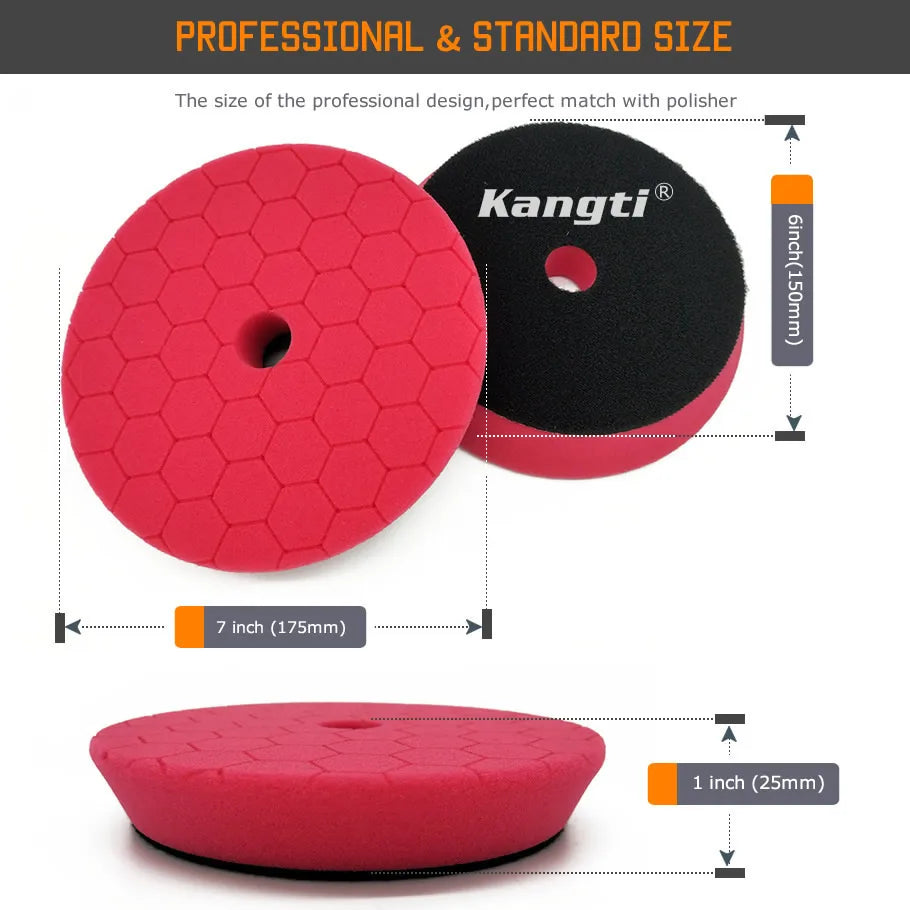 Kangti 5/6 Inch Car Polishing Pad Kit Self-Adhesive