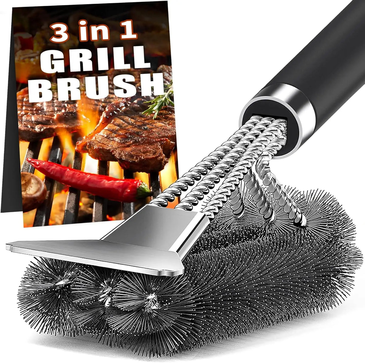 Stainless Steel Grill Cleaning Brush Outdoor Bbq Grill