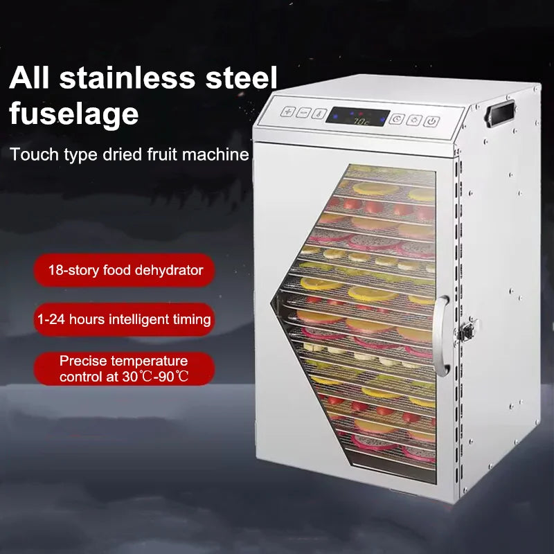 18-Tier Commercial Food Dehydrator Heavy-Duty Dryer Meat Fruits