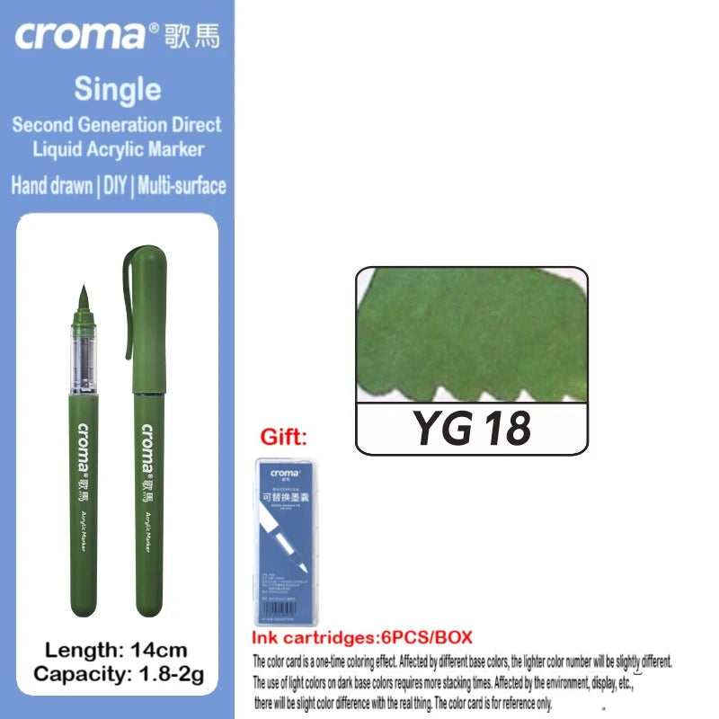 Croma 160/1 Colors Refillable Direct Liquid Acrylic Marker