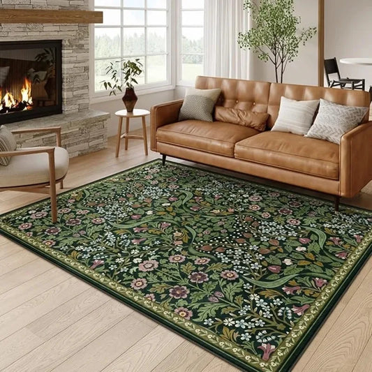 Vikama Vintage Flower Living Room Carpet Soft Easy
