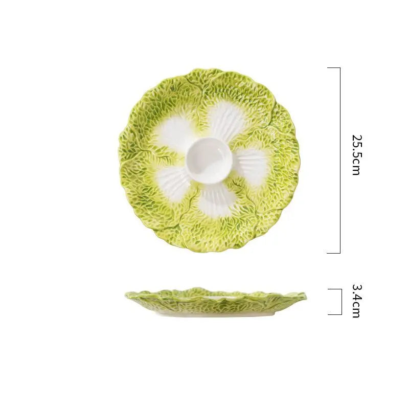 Dumpling Plate Vinegar Dish Ceramic Vegetable Plate Butterfly