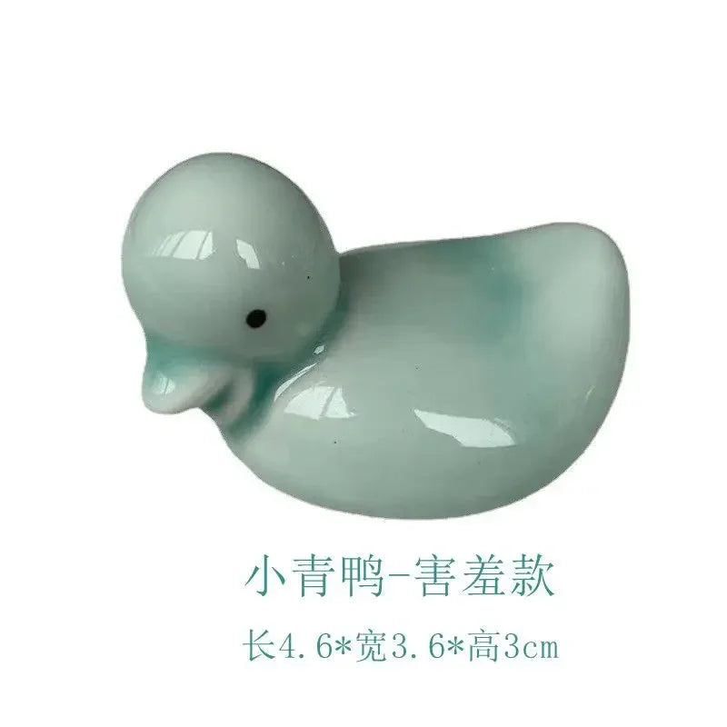 1-5pcs Funny Duck Ceramic Crafts Chopstick Shelf Resturant