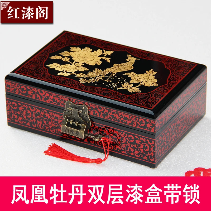 Chinese Style Wooden Lacquer Box Pu Er Tea