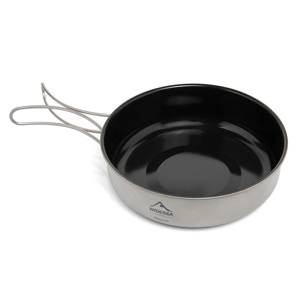 Widesea Camping Titanium Frying Pan Pot Bowl Ultra-Light