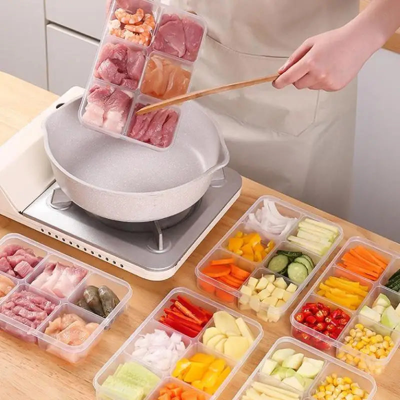 Transparent Grids Storage Box Refrigerator Large Capacity