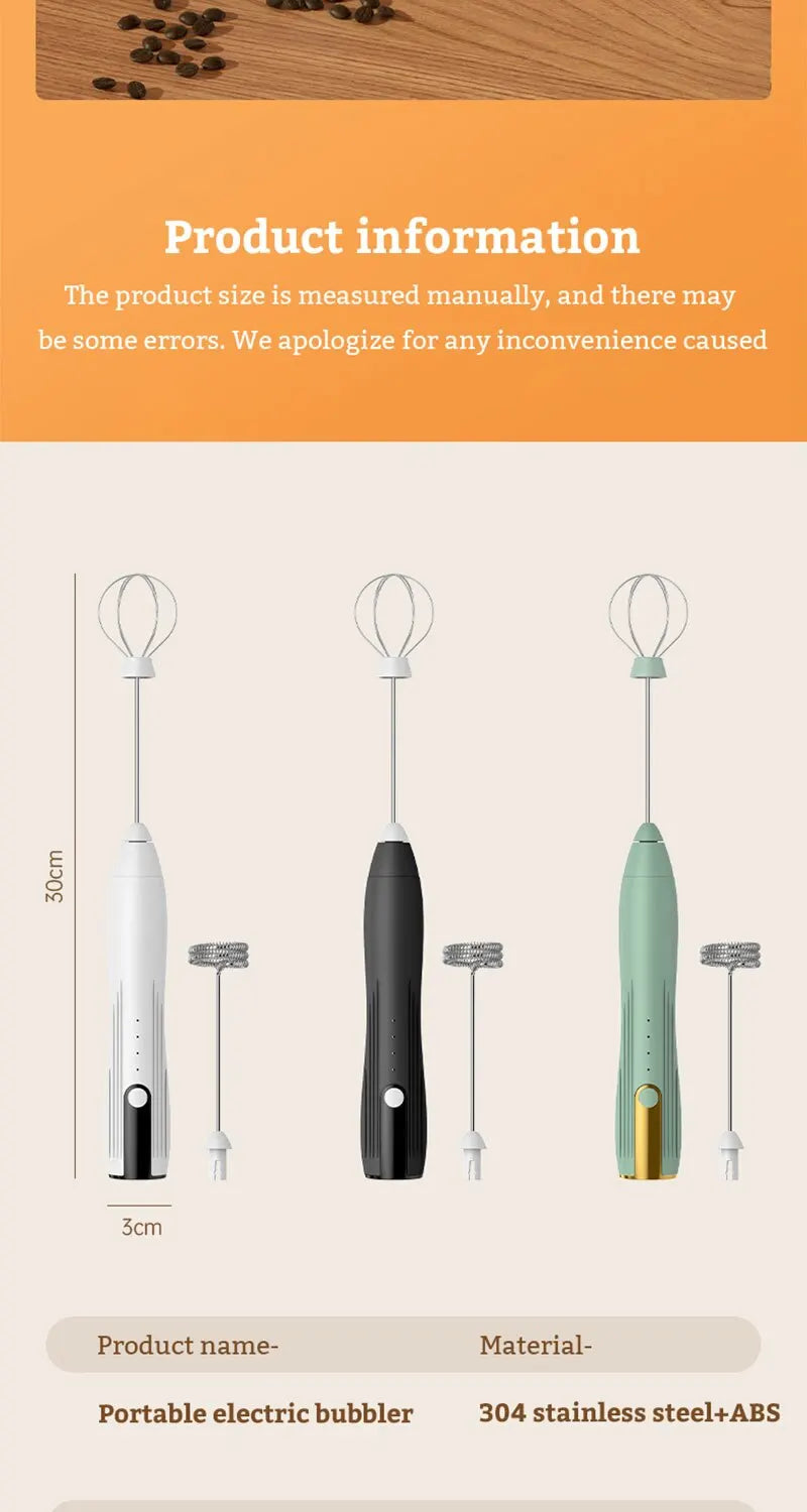 Mini Electric Milk Foamer Blender Wireless Coffee Whisk