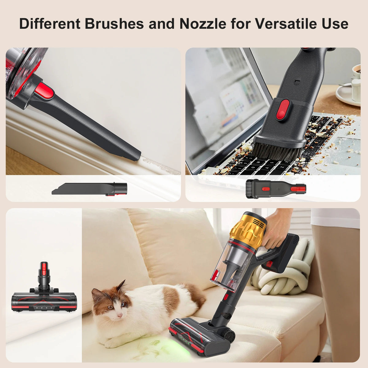 Lubluelu G11 Cordless Vacuum Cleaner 50kpa Powerful Suction