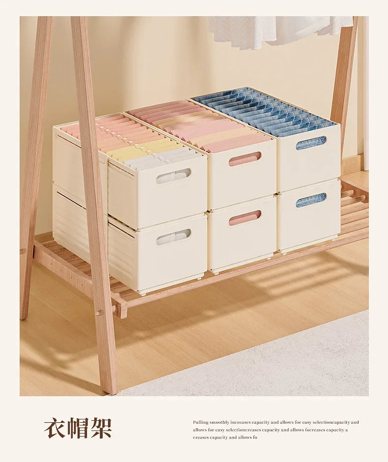 Adjustable Clothes Storage Box Closet Organizer Categorized