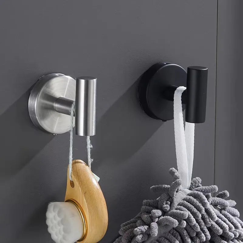304 Stainless Steel Bathroom Towel Hooks Black Coat