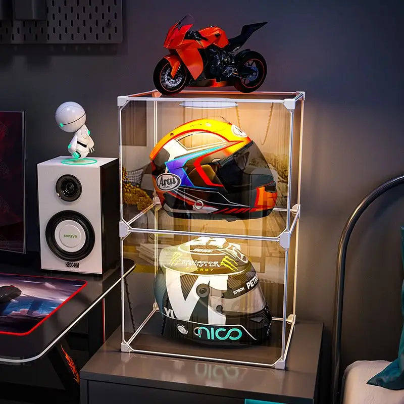 High Face Value Motorcycle Helmet Dustproof Storage Rack