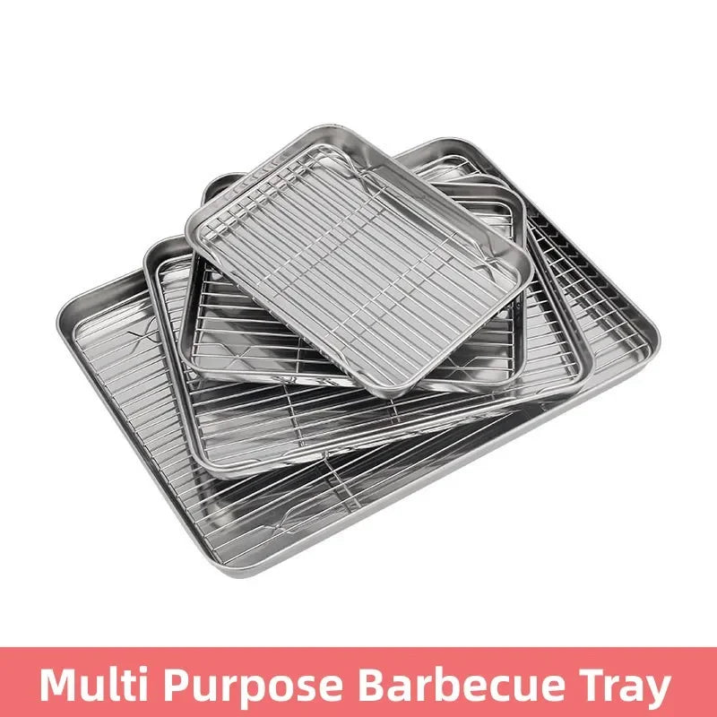Stainless Steel Barbecue Tray Flat Chassis Multi Purpose