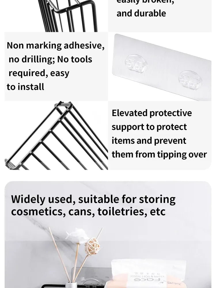 Bathroom Storage Rack Organizer Shelf Black Shelves Corner