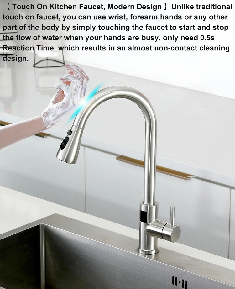 Touch Digital Faucets 304 Stainless Steel Cold Sink