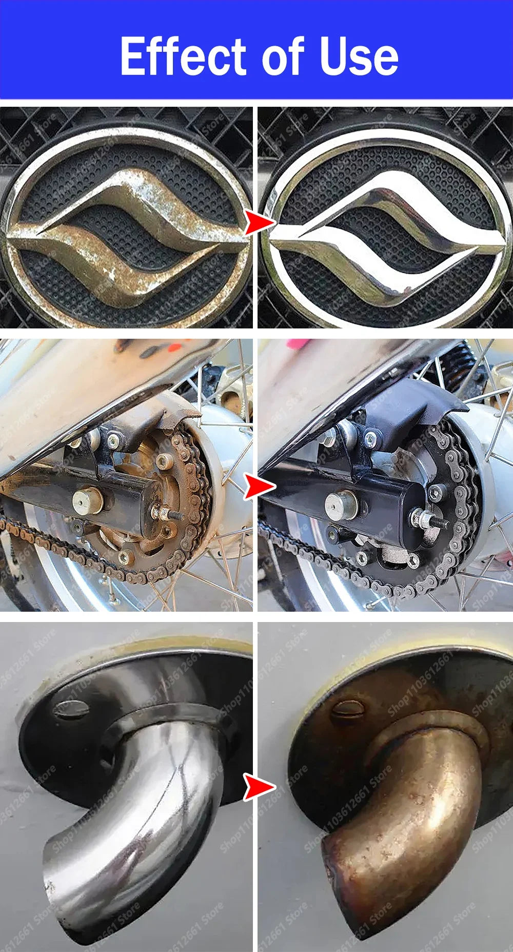 Car Rust Remover Auto Exhaust Pipe Rust Derusting