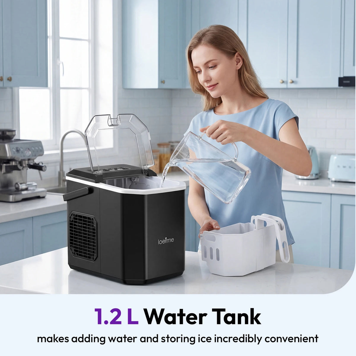 Loefme Desktop Fully Automatic Bullet Shaped Ice Maker