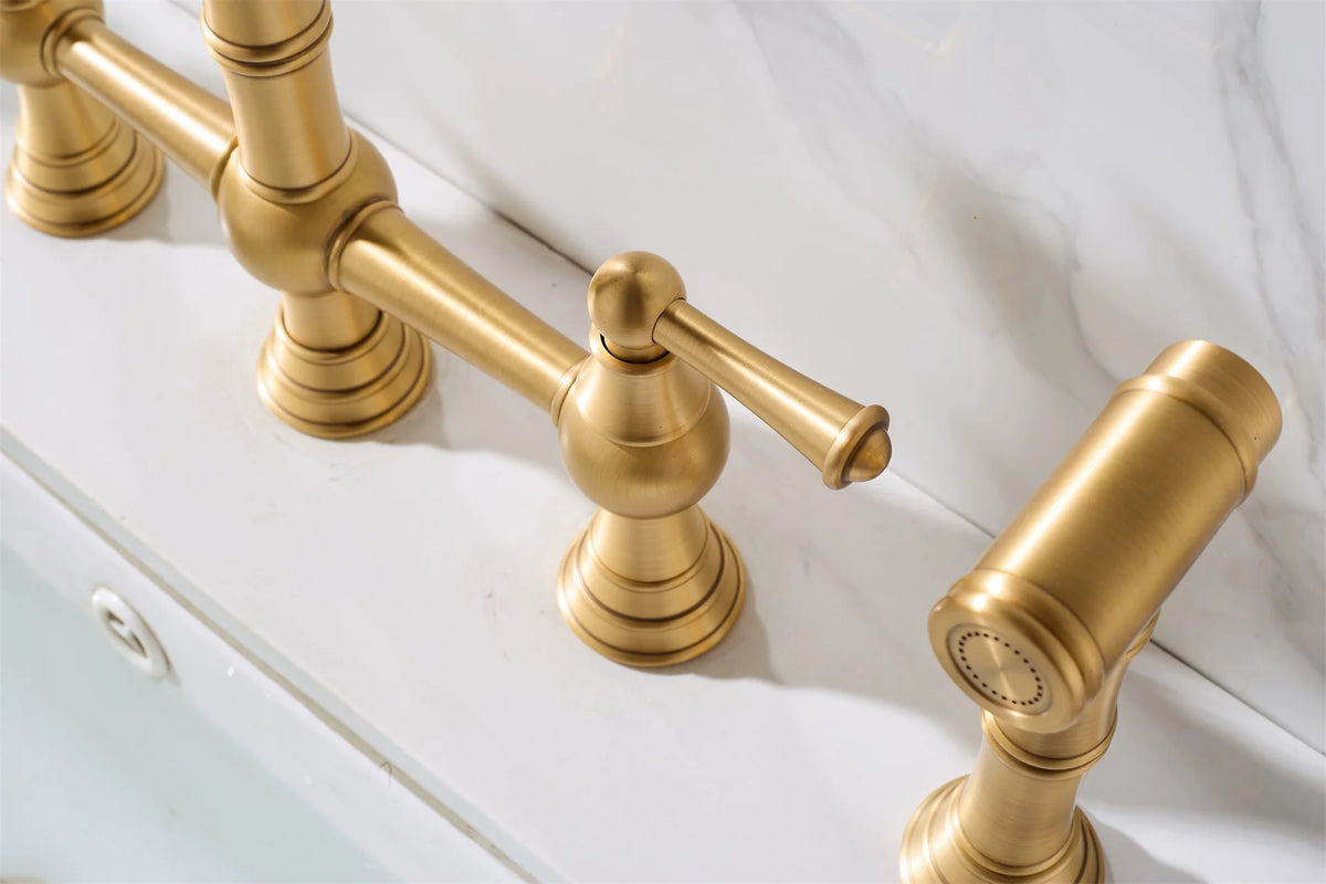 Basin Faucet Cold Faucet Brass Double-Handle Swivel Sink