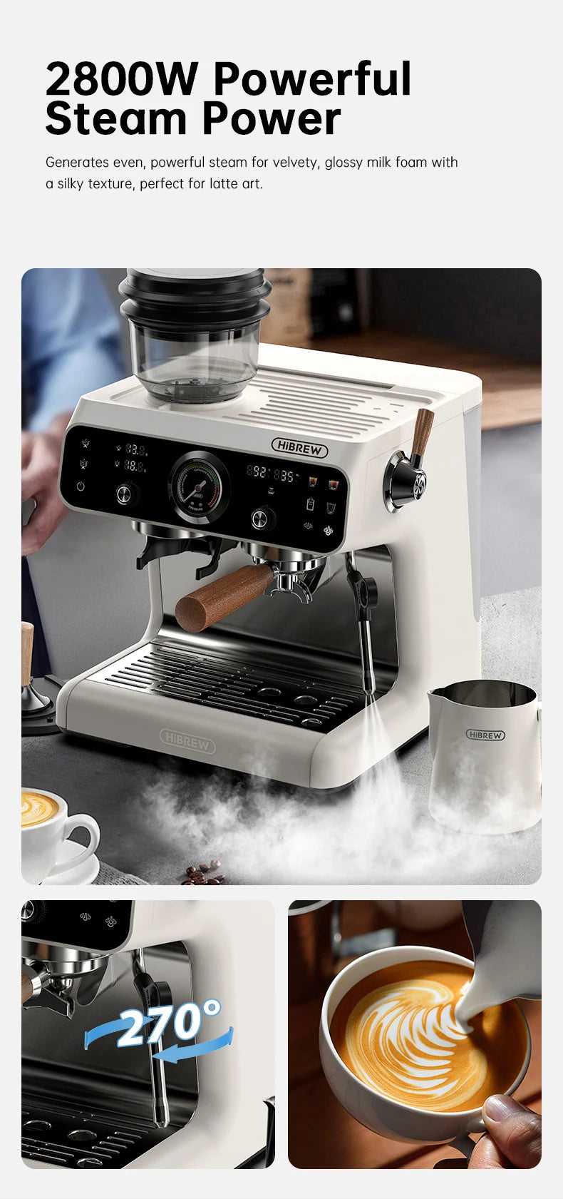 Hibrew Dual Ther Oblocks Barista Pro Espresso Machine
