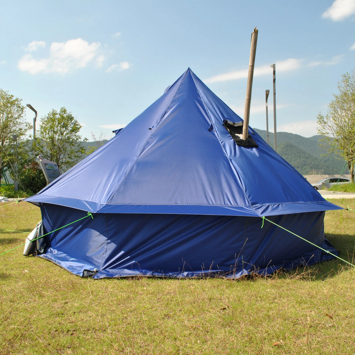 Person Large Pyramid Tent Four Seasons Camping Chimney