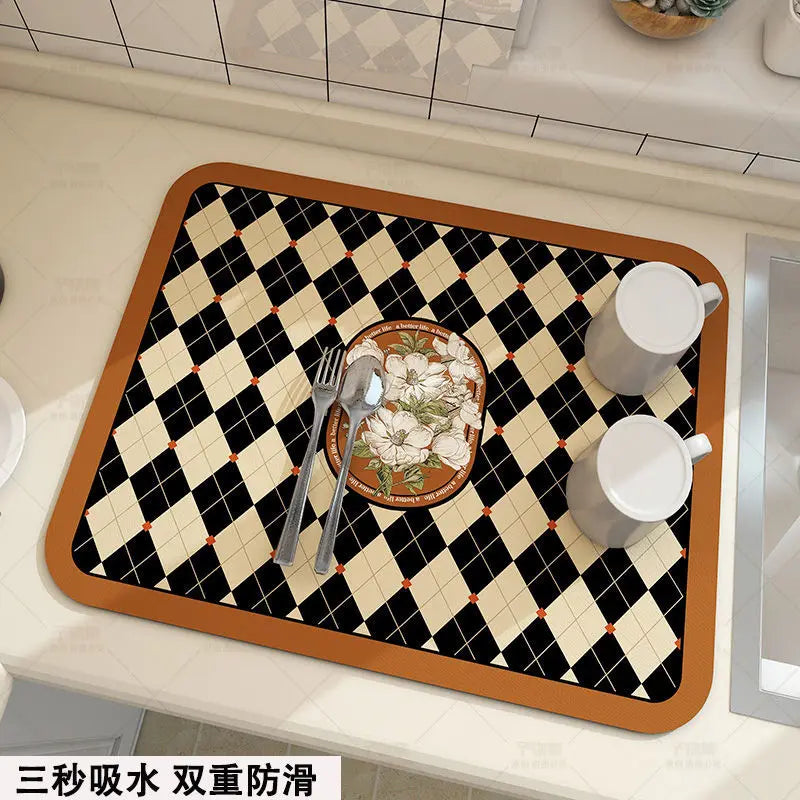Super Absorbent Large Absorbent Mat Antiskid Draining Coffee