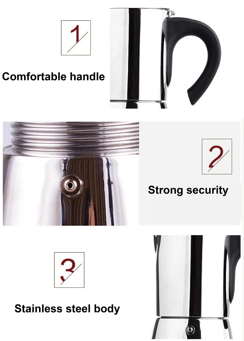 150ml/300ml Electric Coffee Maker Cups 3/6cups Stainless Steel