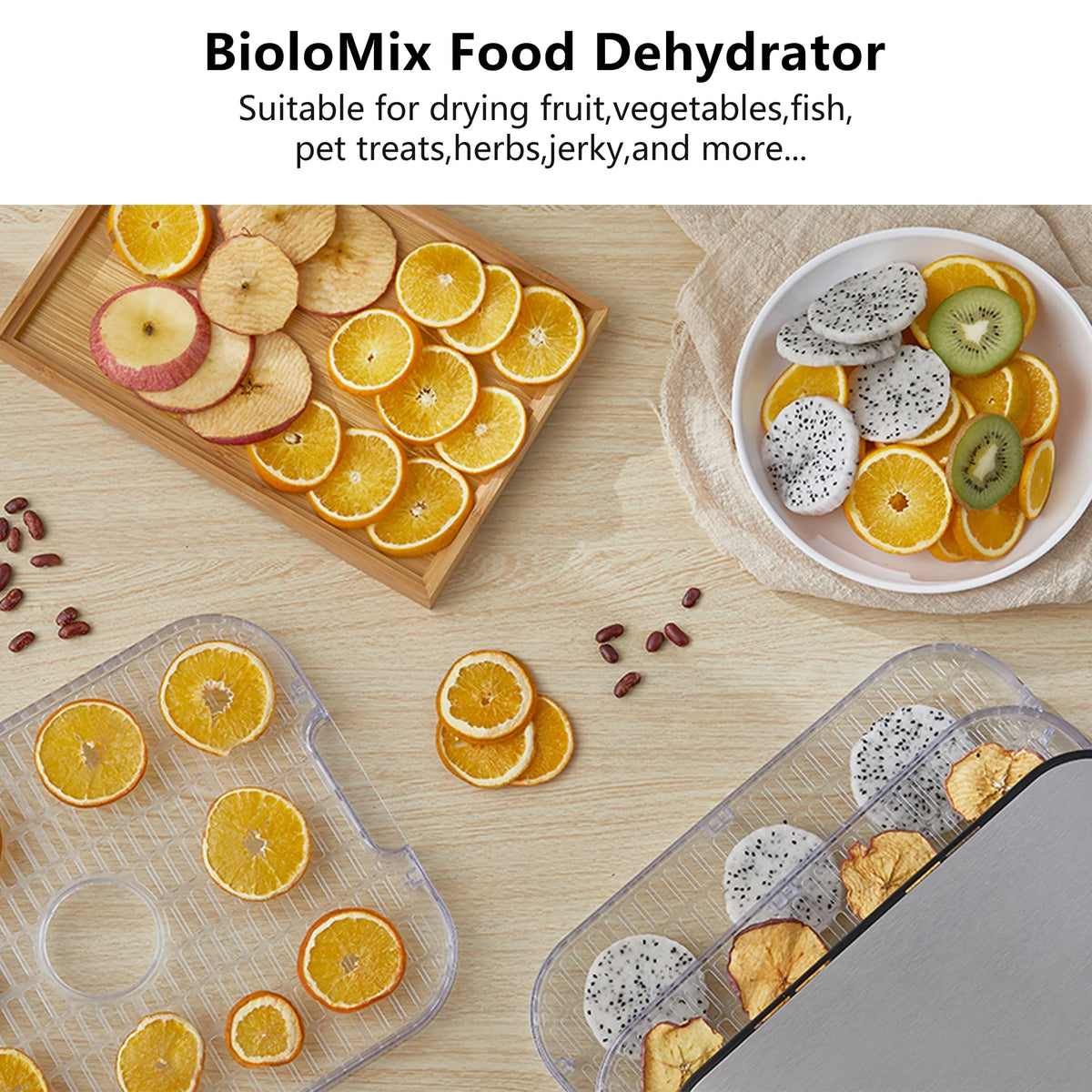 Biolomix 10l Food Dehydrator 5-Tray Bpa-Free Digital Timer