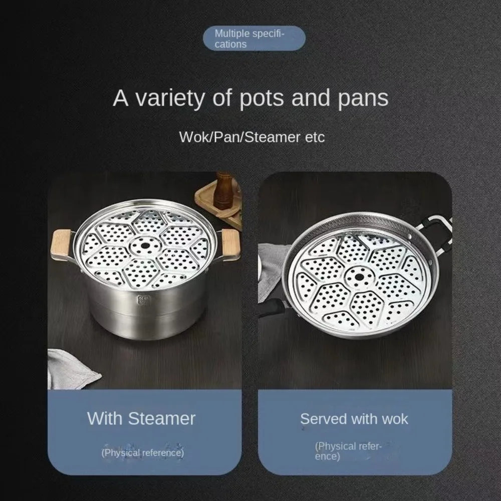Durable Stainless Steel Steamer 16-34cm Compartment Steamed Rice